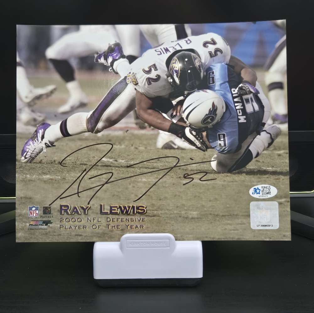 Ray Lewis Baltimore Ravens Signed Defensive Player of the Year Photo